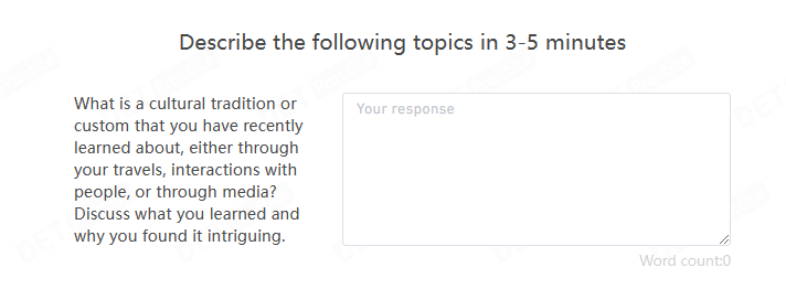 ภาพหน้าจอของ 'Writing Sample' เกี่ยวกับ Descriptive Questions