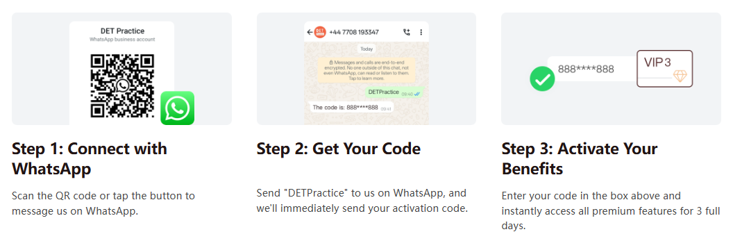 DET Practice 3-Day free VIP