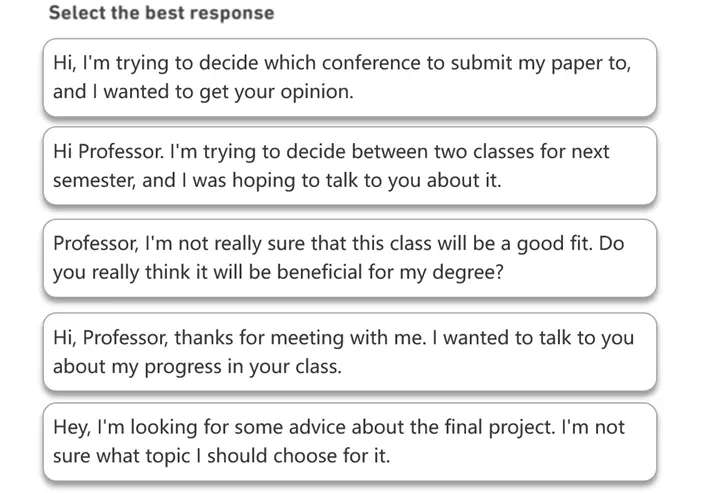 DET Interactive Listening Sample Question 1