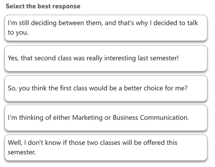 DET Interactive Listening Sample Question 2