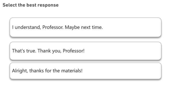 DET Interactive Listening Sample Question 5