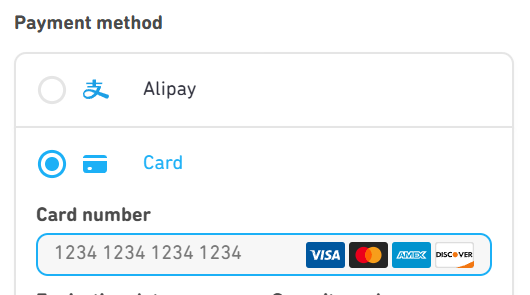 A screenshot of the payment method for the Duolingo English Test.