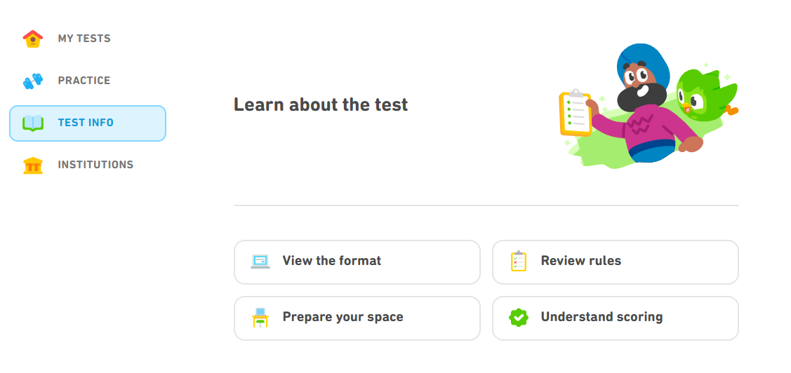 A screenshot of the Duolingo English Test website