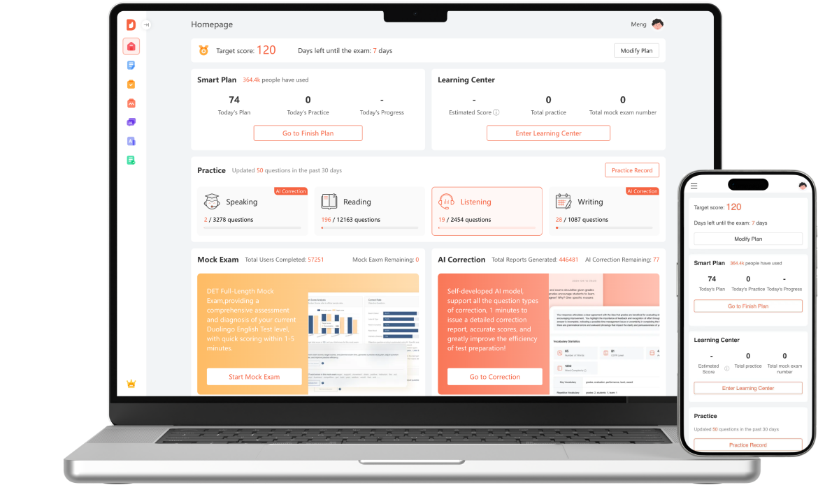 DET Practice: The best Duolingo English Test Practice platform